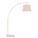 Cloister Floor Lamp - Antique Brass / Off White