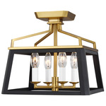 Carlow Ceiling Light - Brushed Brass / Midnight Black