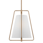 Allis Pendant - Satin Brass / White Linen