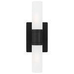 Keaton Bathroom Vanity Light - Midnight Black / Satin Etched