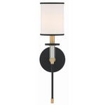 Hatfield Wall Light - Vibrant Gold / Black Forged / White Silk