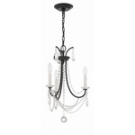 Karrington Chandelier - Matte Black / Crystal