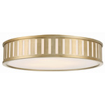 Kendal Ceiling Flush Light - Vibrant Gold / White Glass