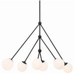 Omni Chandelier - Matte Black / Opal