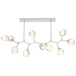 Gem Large Modern Branch Chandelier - Beige Silver / Amber