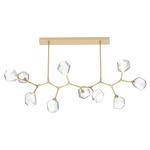 Gem Modern Branch Chandelier - Gilded Brass / Clear