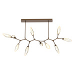 Rock Crystal Modern Branch Chandelier - Flat Bronze / Chilled Amber