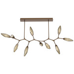 Rock Crystal Modern Branch Chandelier - Flat Bronze / Chilled Bronze