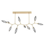 Rock Crystal Modern Branch Chandelier - Gilded Brass / Chilled Smoke