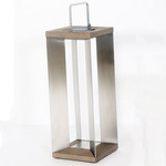 Blade Outdoor Solar Lantern - Weathered Teak / Stainless Steel