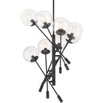 Auresa 8 Light Pendant - Coal / Clear