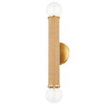 Amabella 2-Light Wall Sconce - Aged Brass