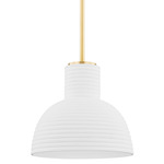 Paloma Pendant - Aged Brass / White Wash