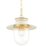 Nori Pendant - Aged Brass / Cream / Clear