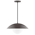 Axis Half Dome Globe Pendant - Architectural Bronze / Opal