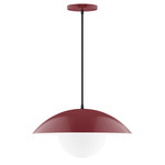 Axis Half Dome Globe Pendant - Barn Red / Opal