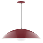 Axis Half Dome Globe Pendant - Barn Red / Opal