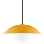 Axis Half Dome Globe Pendant - Bright Yellow / Opal