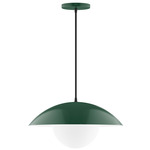 Axis Half Dome Globe Pendant - Forest Green / Opal