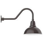 Cafe Gooseneck Outdoor Wall Light - Architectural Bronze / White