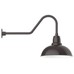 Cafe Gooseneck Outdoor Wall Light - Architectural Bronze / White