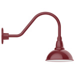 Cafe Gooseneck Outdoor Wall Light - Barn Red / White