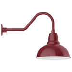 Cafe Gooseneck Outdoor Wall Light - Barn Red / White