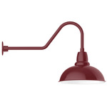 Cafe Gooseneck Outdoor Wall Light - Barn Red / White