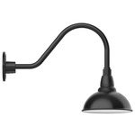 Cafe Gooseneck Outdoor Wall Light - Black / White