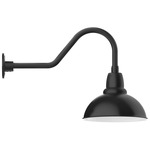 Cafe Gooseneck Outdoor Wall Light - Black / White