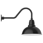 Cafe Gooseneck Outdoor Wall Light - Black / White