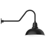 Cafe Gooseneck Outdoor Wall Light - Black / White