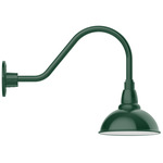 Cafe Gooseneck Outdoor Wall Light - Forest Green / White