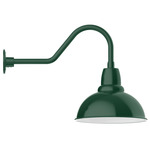 Cafe Gooseneck Outdoor Wall Light - Forest Green / White