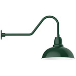 Cafe Gooseneck Outdoor Wall Light - Forest Green / White