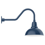 Cafe Gooseneck Outdoor Wall Light - Navy / White