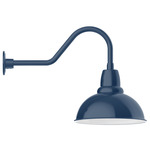 Cafe Gooseneck Outdoor Wall Light - Navy / White