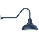 Cafe Gooseneck Outdoor Wall Light - Navy / White