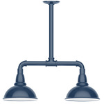 Cafe Linear Outdoor Pendant - Navy / White