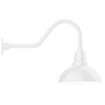 Cafe Gooseneck Outdoor Wall Light - White / White