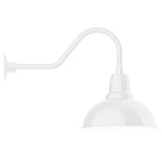 Cafe Gooseneck Outdoor Wall Light - White / White