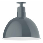 Deep Bowl Outdoor Ceiling Light - Slate Gray