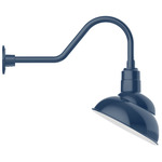 Emblem Outdoor Gooseneck Wall Light - Navy / White