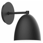 J-Series Dome Straight Arm Wall Light - Black