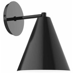 J-Series Cone Straight Arm Wall Light - Black