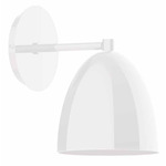 J-Series Dome Straight Arm Wall Light - White Gloss
