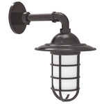 Vaportite Straight Arm Cap Outdoor Wall Light - Architectural Bronze / Frosted