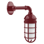 Vaportite Straight Arm Outdoor Wall Light - Barn Red / Frosted