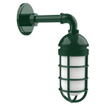 Vaportite Straight Arm Outdoor Wall Light - Forest Green / Frosted