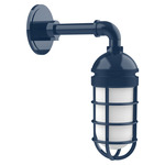 Vaportite Straight Arm Outdoor Wall Light - Navy / Frosted